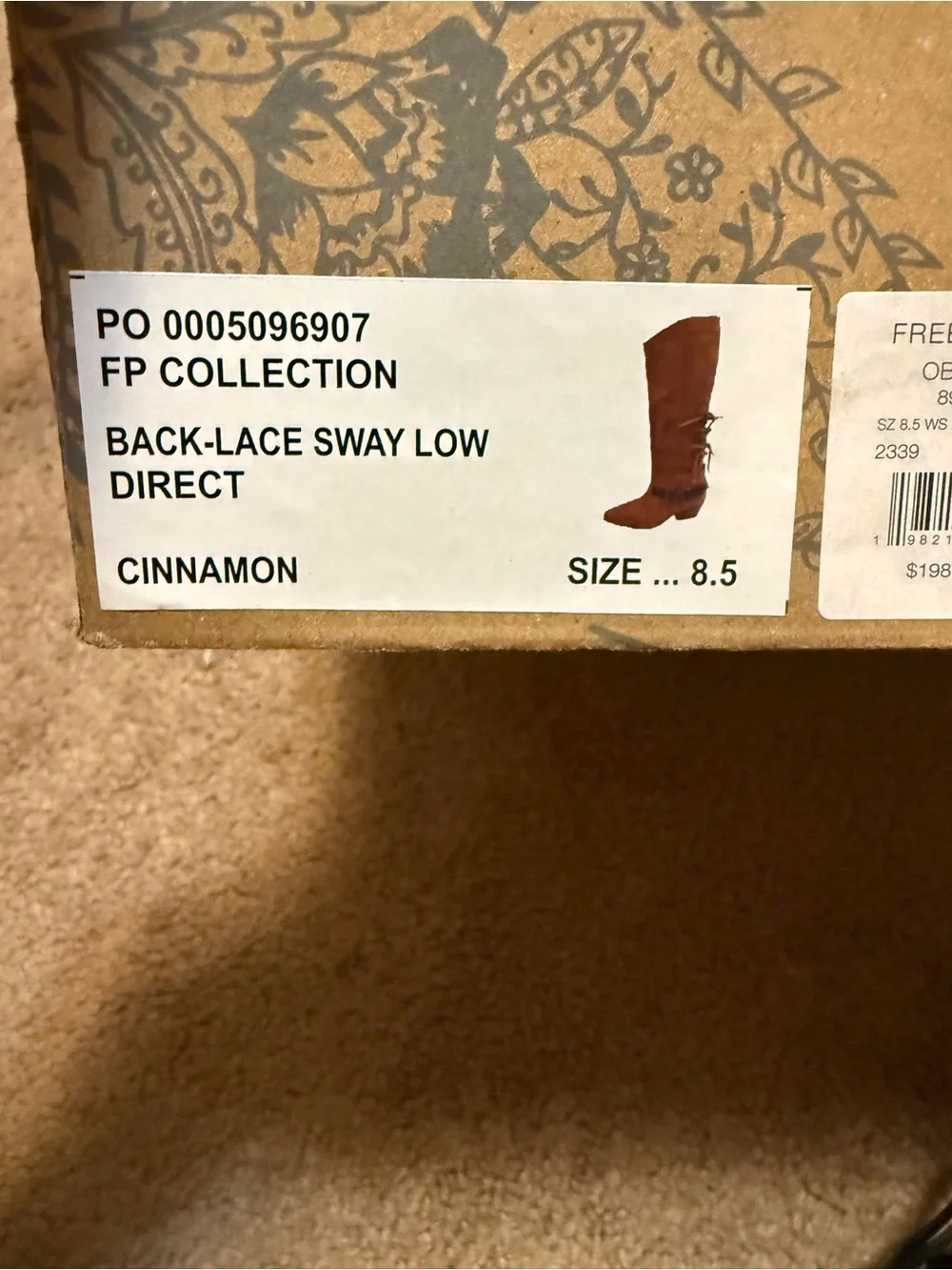 NWB Free People Tall Western Lace-Up Boots in Tan